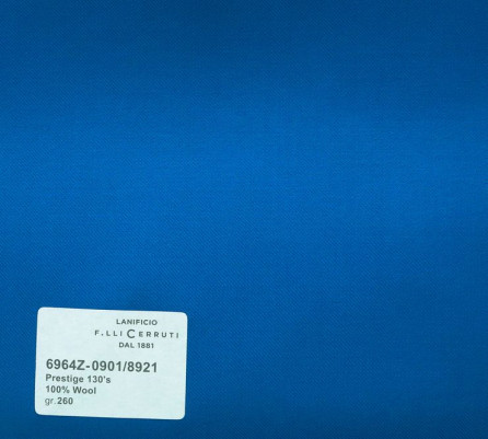 6964z-0901/8921 Cerruti Lanificio - Vải Suit 100% Wool - Xanh Dương Trơn